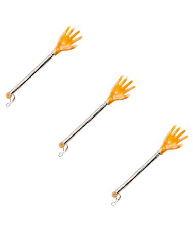 FRCOLOR 3 STK rear -capter Stainless steel cutter reindeer back massage flex migm jucky scratch handy handy relooq tool insertional massage device SCHABER PP 44.5x3.3cm yellow