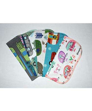 1 Ply 8x8 Inches Printed Flannel Set of 5 Little Wipes Traveling Campers