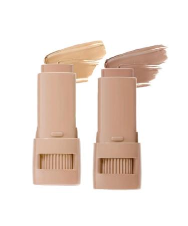 Concealer Stick 2 Pack Concealer Conceal And Contour Face Makeup For All Skin Types Longwear Cream Concealer Stick Highlights Moisturizes Natural Full Coverage (0104)