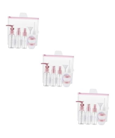 POPETPOP 3 Sets Portable Cosmetic Bottle Cosmetics Toiletries Sample Containers Kits Cosmetic Containers Clear Container Cosmetic Storage Bottle Lotion Pink Travel