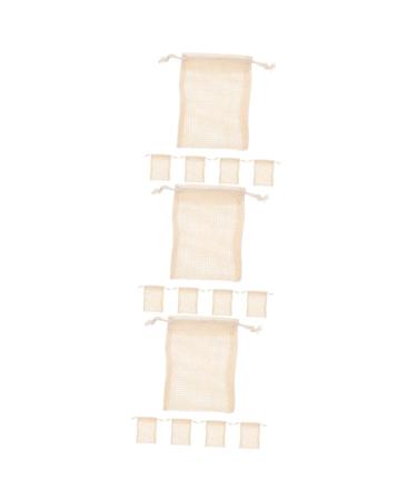 Beaupretty 15 Pcs Soap Storage Bag Cotton soap Bags Shower Bath Tools Body Scrub soap Saver soap Bags mesh Scrubber soap Facial Cleaning Foam net soap Pouch Travel Cotton Linen face Protector
