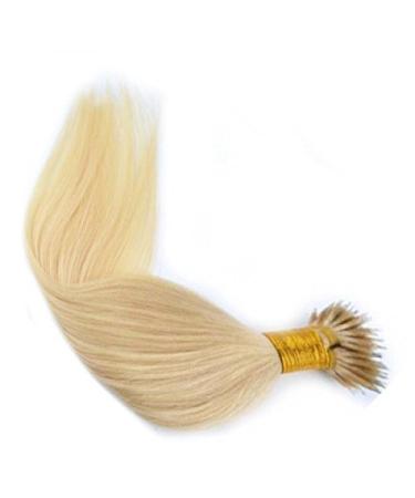 Nano Ring Hair Extensions Platinum Blonde #60 100% Remy Human Hair Nano Beads Included (18")