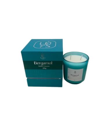 LUYS Premium 2-Wick Bergamot Scented Candle Stress Relieving Lavender Essential Oil Scented Candle Luxury Double Bergamot Double Wick Candle Scented Candle Jar Burn Longer Than 60 Hours