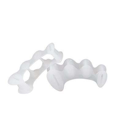 ANIPOL Toe caps 1 Pair Silicone Three Holes Hallux Valgus Toe Separator Corrector Pedicure Toe separators Toe spacers Toe caps (Color : White)