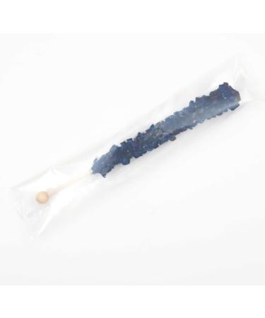 Navy Blue Blueberry Crystal Rock Candy on a Stick x 50 Lollies - Individually Wrapped in box - Party Favours Cake Decorating - Drink/Cocktail Swizzle Stirrers - Buy Online on GoSupps.com