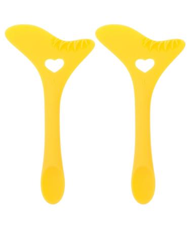 NOLITOY 2 Pcs Eyeliner Stencil Silicone Lower Eyeliner Stamp Tool Guard Eye Makeup Aid Tool Eyeliner Applicator Tool Yellow