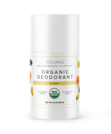Truvani Organic Aluminum Free Deodorant - USDA Organic Deodorant for Women and Men - Paraben Free  Non GMO - Citrus Blend  2.8 oz (1 pack) Citrus 2.8 Ounce (Pack of 1) - Buy Online on GoSupps.com