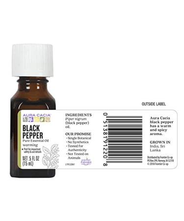 Aura Cacia Pure Black Pepper Essential Oil - 0.5 fl. oz. | Natural Aromatherapy & Wellness - Buy Online on GoSupps.com