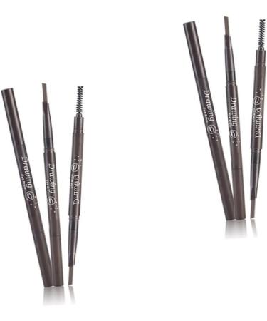 DOITOOL 2pcs 2 1 Eyebrow Brush Waterproof Brow Pencil Eyebrow Pencil Waterproof Eyebrow Powder 3d Triangle 1 count (Pack of 1) As Shownx2pcs - Buy Online on GoSupps.com