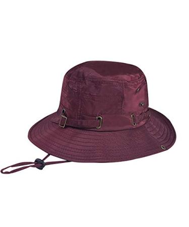 Boonie Hat for Men/Women, Wide Brim Sun Hat Hunting Fishing Hat Bucket Caps Wine