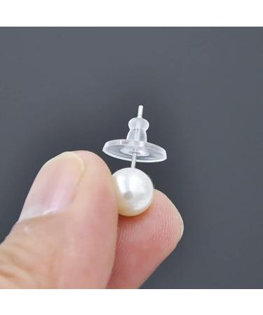 100pcs Bullet Clutch Earring Backs with Pad - Earring Safety Backs for Dropy Ears and Studs - Replacement Clutch Back Earrings for Heavy Earring - Clear 100 Pcs - Buy Online on GoSupps.com
