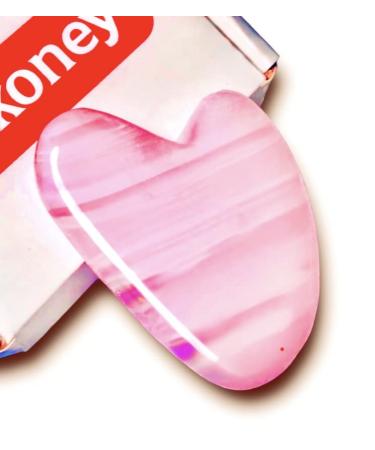 Hand Made Rose Quartz Gua Sha Natural Jade Gua Sha Facial Tools for Skin Care Routine Anti-ageing Gift for Woman Pink