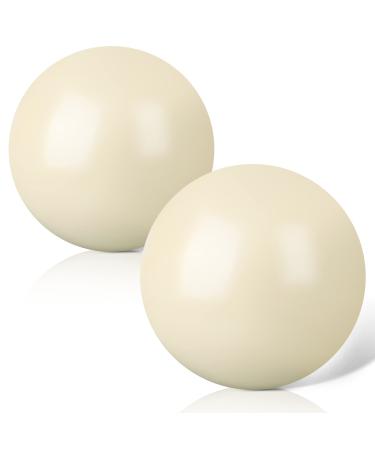 Deekin 2 Packs White 57 mm Bocce Pallino for Bocce Ball Game Bocce Ball Bocce Pallino Balls Replacement