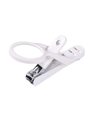 UNbit Nail Clipper Adult Nail Clippers Plastic/Carbon Steel White Nail Clippers 13 * 4.2 * 1.7CM Function Magnifying Glass Nail Clippers Can Rotate