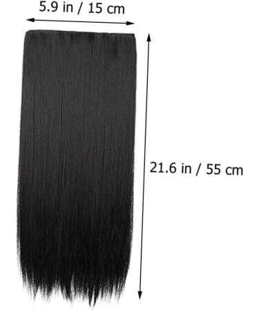 PLAFOPE Piece Long Straight Hair Wig Hair Extensions Clip in Wig Hair Extensions Hair Extensions for Women Artificial Hair Women Hair Extensions Long Straight Hair Extensions False Hair 55X15CM Black - Buy Online on GoSupps.com