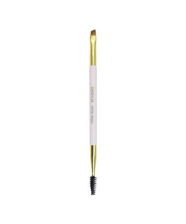Bon-cl Magic Double Ended Angled Eyeliner Brush & Spoolie - Angled Brow Brush, Suitable for Gel, Liquid, Eyelashes, Eyebrows, Professional Makeup Tools