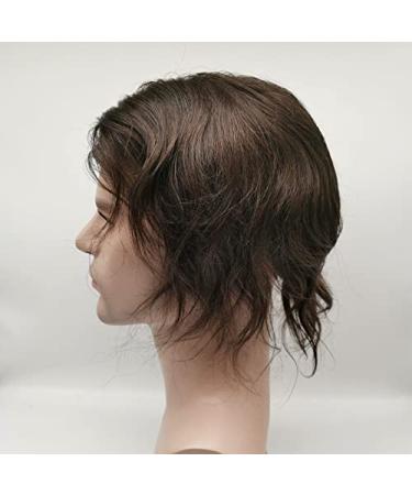 Real Hair Toupet for Men | NLW Men's Real Hair Replacement System | European Natural Wig | Breathable Swiss Top Hair Part | #4 Medium Brown - Buy Online on GoSupps.com