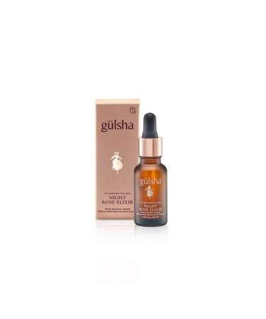 GULSHA REGENERATIVE NIGHT ROSE ELIXIR Rosa Damascena Essential Oil for Face Nourishes and Revitalizes the Dehydrated Skin Increase the Skin Elasticity Free from Chemicals All Natural 0.61 Fl Oz
