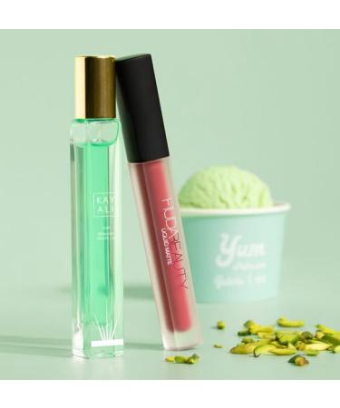 Huda Beauty Kayali Yum Gift Set - Pistachio Gelato | 33 Eau De Parfum Travel Size Spray (0.34 fl oz / 10 ml) and Matte Liquid Lipstick in Shade Queen of Sheba (0.14 fl oz / 4.2 ml) - Buy Online on GoSupps.com