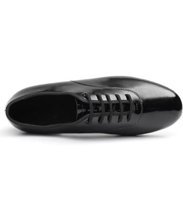 SWDZM Men Latin Dance Shoes - Black Leather Lace-up Salsa Tango Ballroom - Professional Performance Practice Shoes - 2.5cm Heel - Buy Online on GoSupps.com