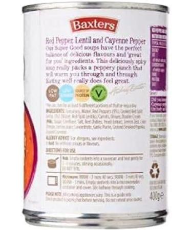  Baxters Baxters Super Good Red Pepper Lentil & Cayenne Pepper 400g This deliciously spicy soup really packs a peppery punch that will warm you through and through. - Buy Online on GoSupps.com