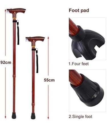 Walking Stick Adjustable Trekking Crutch Aluminium Alloy Multi-Function Telescopic Flashlight Lightweight Cane Walking Stick Cane for Elderly Handmade Smooth Sailing - Buy Online on GoSupps.com