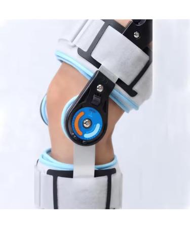 Adjustable Hinged ROM Knee Support Brace - Universal Pain Relief for Medial & Lateral Knee Injuries - Fog Grey - Buy Online on GoSupps.com