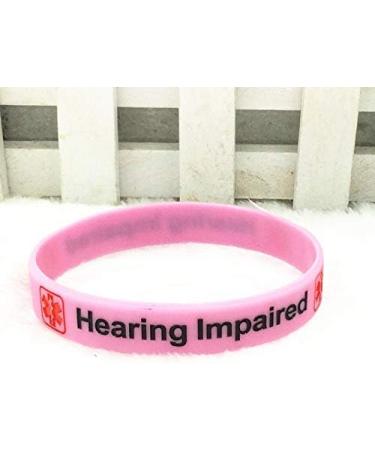 Caiyao Medical Alert Bracelet - Hearing Impaired, Blood Thinner, Diabetic Type 1/2 - Rubber Wristband for Emergency Awareness - Buy Online on GoSupps.com