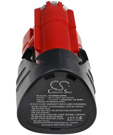 2000mAh Replacement Battery Compatible with Milwaukee 48112402 M12 CH-202C & More - International Shipping - Buy Online on GoSupps.com