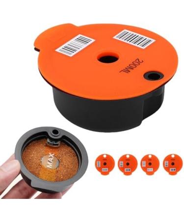  YUEHISY YUEHISY Forbosch Fortassimo Refillable Coffee Capsules 60ml with 4 Orange Lids - Reusable Pods Includes Spoon and Brush - Buy Online on GoSupps.com
