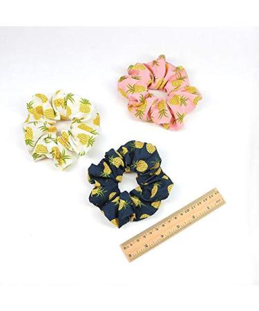 4-Piece Pineapple Printed Elastic Hair Ties | Fun Ponytail Holders & Accessories for Women & Girls | Random Colors - Buy Online on GoSupps.com