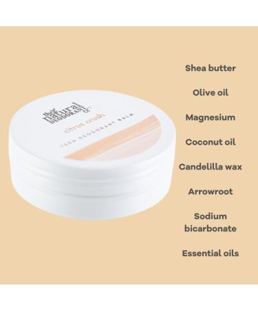The Natural Deodorant Co Citrus Crush Teen Deodorant Balm 55g for Teens or Tweens Aluminum Free Plastic Free - Buy Online on GoSupps.com