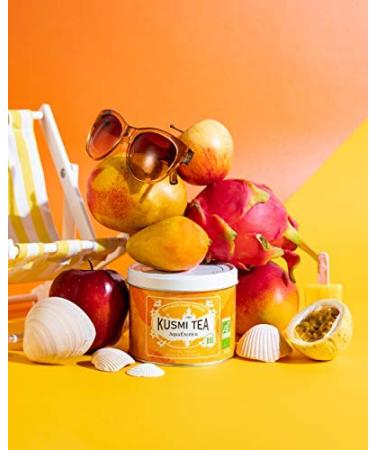 Kusmi Tea Aquaexotica Bio - Hibiscus & Apple Gourmet Fruit Tea - 100g Metal Can | Hot or Iced Tea - Buy Online on GoSupps.com