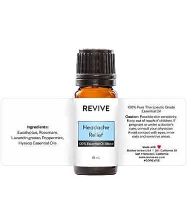 Headache Relief Essential Oil Blend - 100% Pure Therapeutic Grade for Diffuser Massage & Aromatherapy | Revive Essential Oils - Buy Online on GoSupps.com