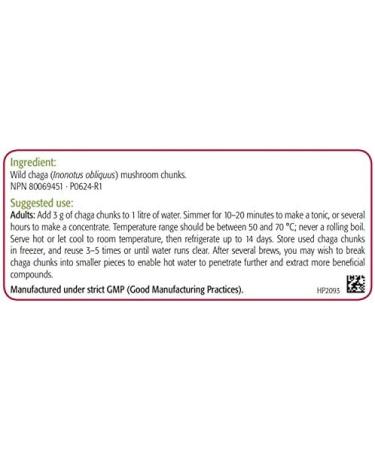 New Roots Herbal - Chaga Tea 100g - Canadian Wild-Crafted - Source of Antioxidants - Support Immune System - Inonotus Obliquus Mushroom Chunks - Buy Online on GoSupps.com