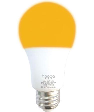 hooga Sleep Light Bulb - Blue Light Blocking Amber Night Light for Healthy Sleep - 1600K Sleep Aid - Baby Nursery Light - 7W LED - Single Amber 1 Count - Buy Online on GoSupps.com