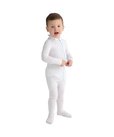 Eczema Clothing for Toddlers - White Long Sleeve Bodysuit for Young Kids - Itch Relief Ultra-Soft and Eco-Friendly No Zinc or Dyes (2 Years)