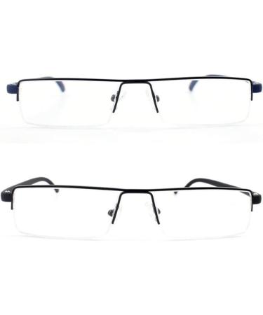 Kokobin Ultra-Light TR90 Reading Glasses for Men & Women - Classic Metal Half-Rim Design +3.5 Diopter - Includes Cleaning Cloth - 2 Pack - Buy Online on GoSupps.com