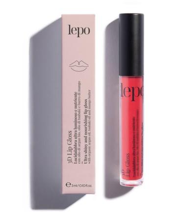 LEPO LEPO | 3D Lip Gloss Ultra Luminous and Nourishing Lip Gloss No. 05 Amarena with Organic Argan Oil Tsubaki Oil and Mango Butter