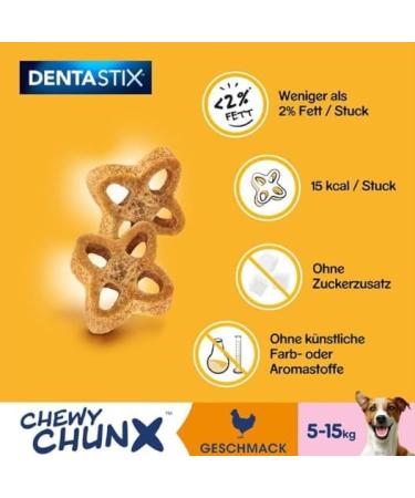 Pedigree Dentastix Chewy Chunx - Chicken Dental Snack - 5 Bags of 68 g - Buy Online on GoSupps.com