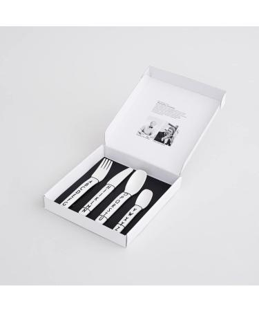 Design Letters Tritan Cutlery for Baby and Kids 4 Pcs. - BPA-Free, BPS-Free, and EA-Free | A-Z Alphabet Print | Drop-Safe & Dishwasher Safe - White Cutlery - Buy Online on GoSupps.com