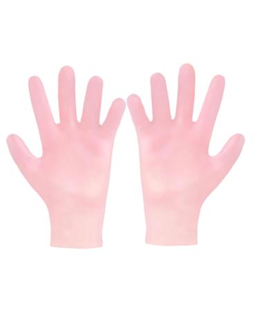 Beavorty 1 Pair whitening moisturizing gloves cracked hands gloves moisturizing gloves for cracked hand Pink cotton gloves heel moisturizing gloves dry skin gloves White gloves sebs soft M Pink