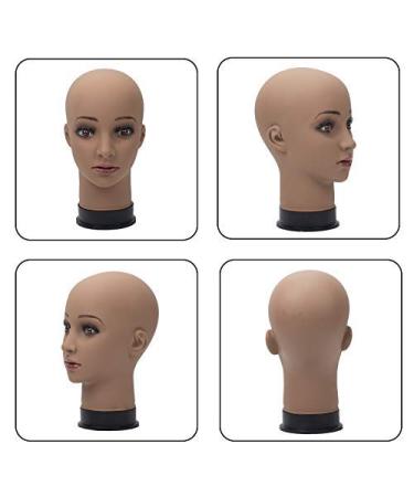 BHD Beauty 22'' Brown Female Bald Mannequin Head for Wig Making and Display - Professional Cosmetology Tool with T-pins for Eyeglasses and Hair Styling (Pack of 1) - Buy Online on GoSupps.com