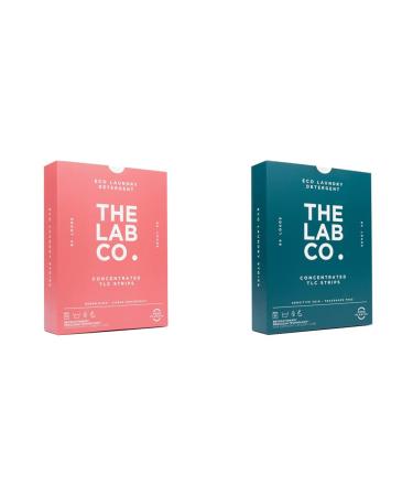 The Lab Co. Laundry Detergent Strips Sheets Eco Ultra-Concentrated Non-Bio Energising Fragrance Cuban Grapefruit 64 Loads & Laundry Detergent Strips Sheets White + Laundry Detergent White