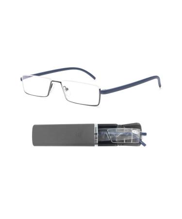 Koosufa semi -frame reading glasses anti -blue light men ultra light tr90 metal frame reading aid.