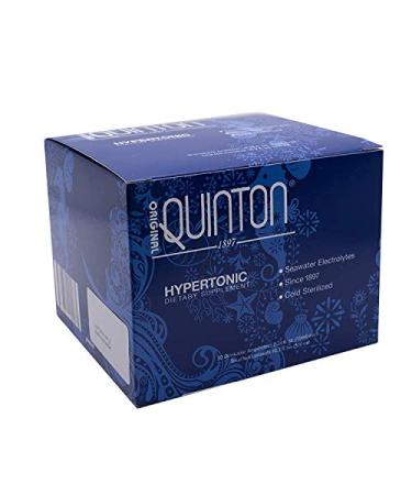 Original Quinton Hypertonic Solution - Filtered Sea Water Hydration - Liquid Minerals with Electrolytes for Muscle Recovery Stamina + Mineral Replenishment (30 Single Serving Glass Vials) Quinton Hypertonic 30 Count (Pack of 1)