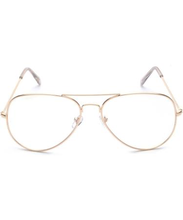 ALWAYSUV Classic Vintage Metal Frame Glasses - Decorative Golden Eyewear for Timeless Style - Buy Online on GoSupps.com
