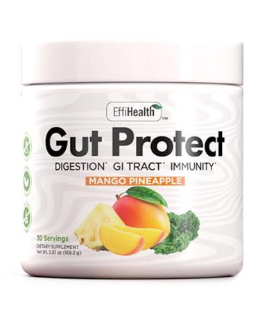 Gut Protect Greens Superfood Powder with Probiotics & Prebiotics Super Greens Powder, Smoothie & Juice Mix Powder - Digestive Health, Immune Health & Regularity Support Mango, Pineapple
