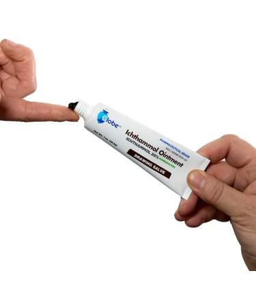 Globe Ichthammol Ointment 20% (Drawing Salve) 1 OZ - Skin Relief for Eczema, Acne, Boils, Splinters & Bee Stings - Maximum Strength Formula - Buy Online on GoSupps.com