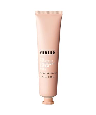 Versed The Shortcut Overnight Facial - Leave-on Gentle Exfoliating Treatment with Lactic and Glycolic Acid to Rejuvenate and Hydrate Skin - Vegan (1 fl oz) 1 Fl Oz (Pack of 1)